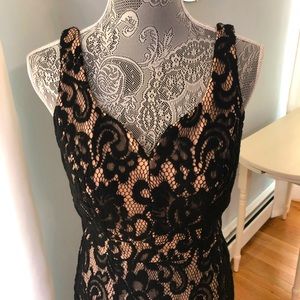 Mermaid style black lace gown